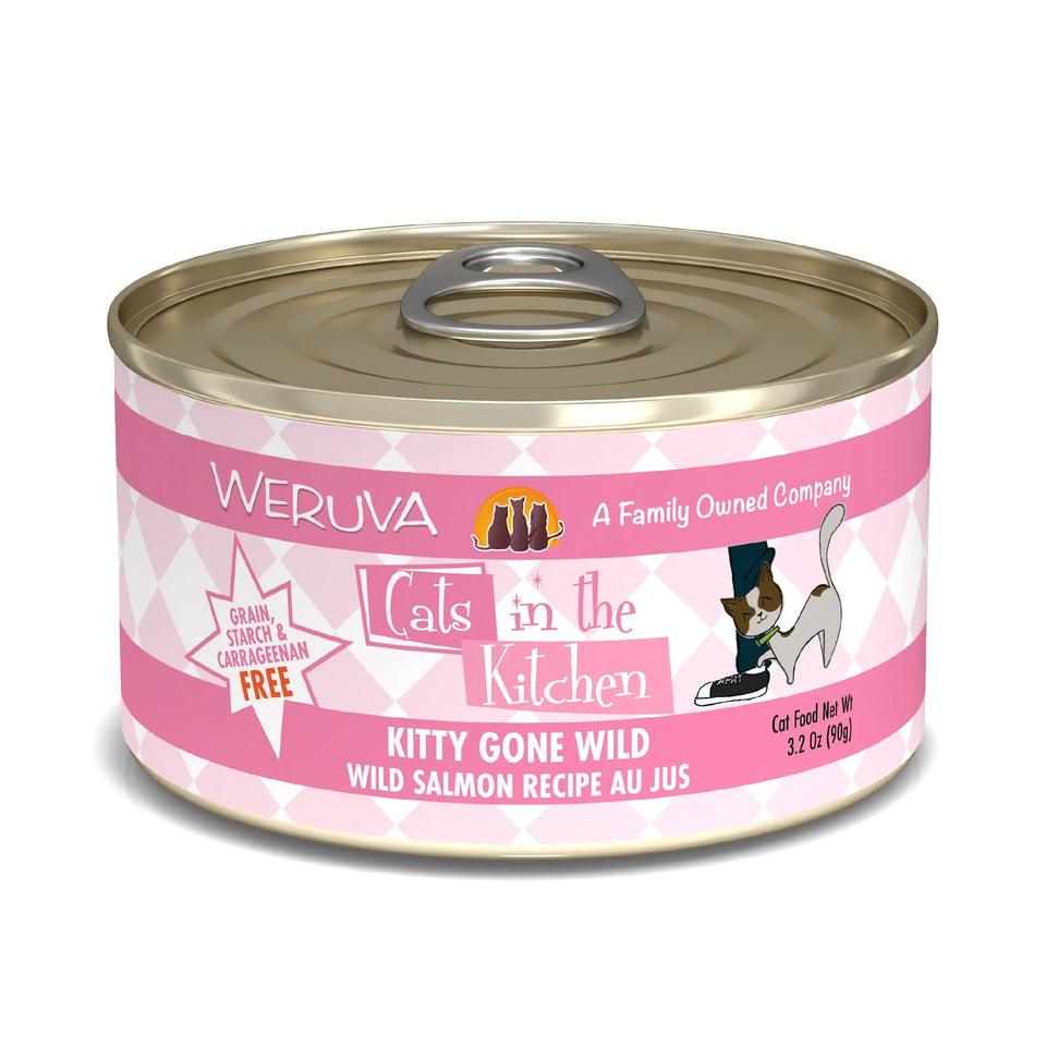 Cats in The Kitchen Kitty Gone Wild, Wild Salmon Recipe, 3.2 oz 24 ct