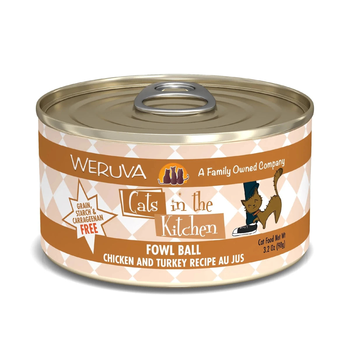 Cats In The Kitchen Fowl Ball Chicken and Turkey Recipe 3.2oz. (Case of 24) - Pets Perfect