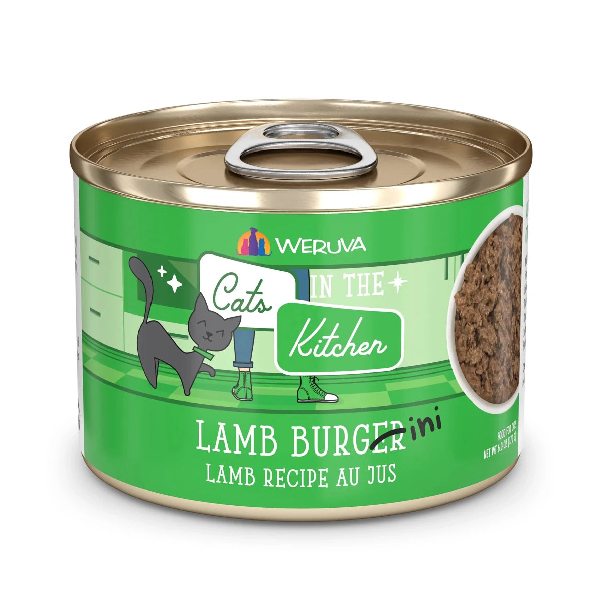 Cats in the Kitchen Lamb Burger - ini Lamb Recipe 6oz. (Case of 24) - Pets Perfect