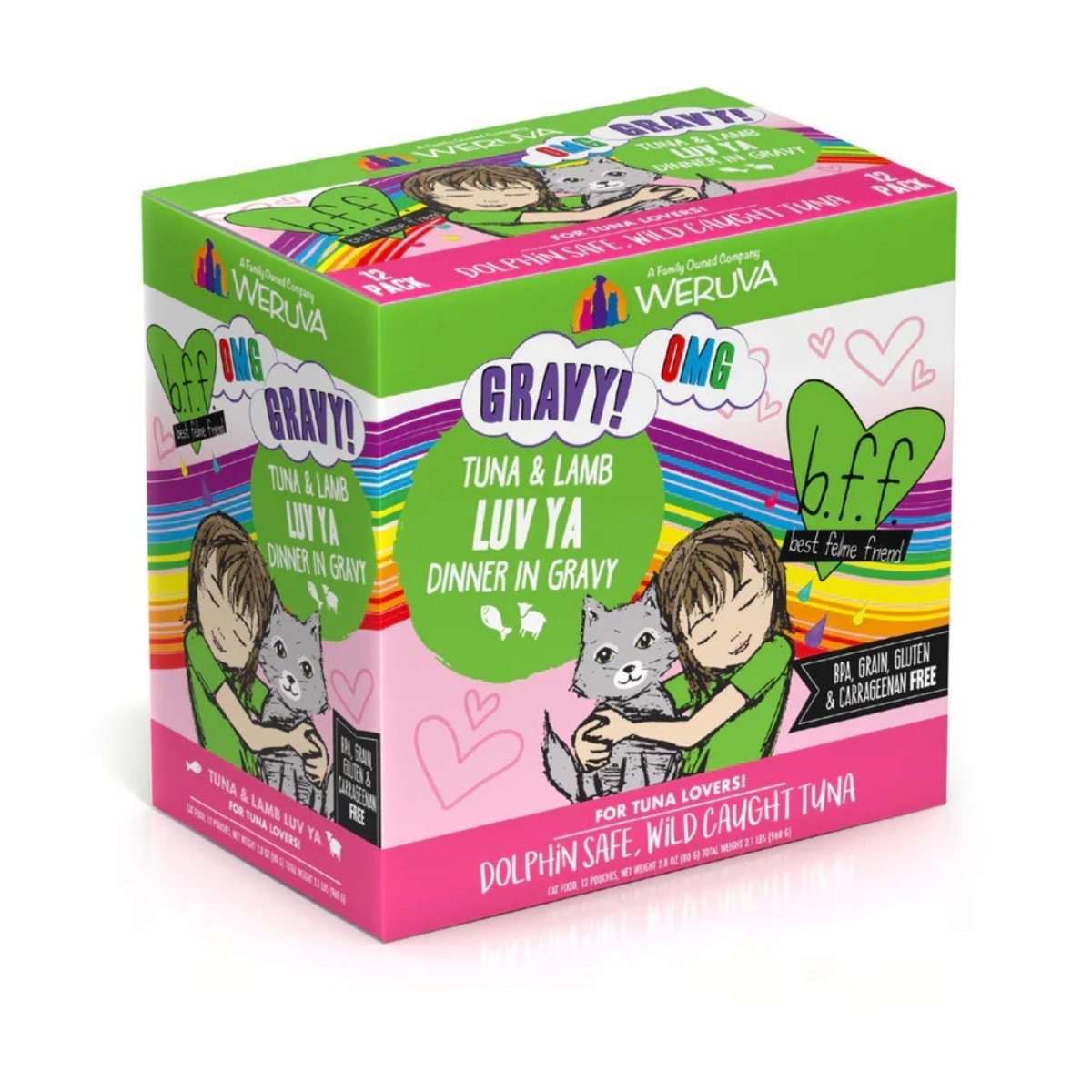BFF Cat Omg Gravy Luv Ya Tuna & Lamb 3oz. Pouch - (Case of 12) - Pets Perfect