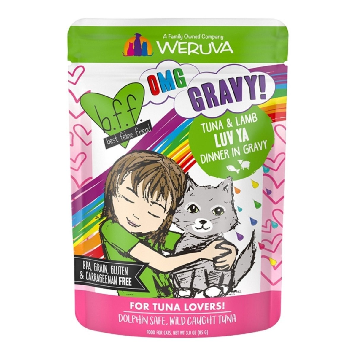 BFF Cat Omg Gravy Luv Ya Tuna & Lamb 3oz. Pouch - (Case of 12) - Pets Perfect