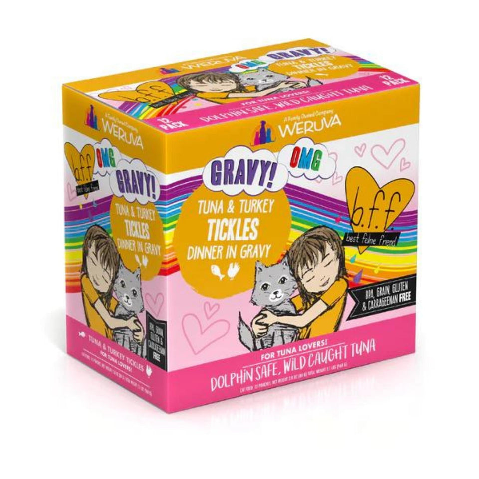 BFF Cat OmgTuna & Turkey Tickles Dinner in Gravy 3 oz. 12 ct