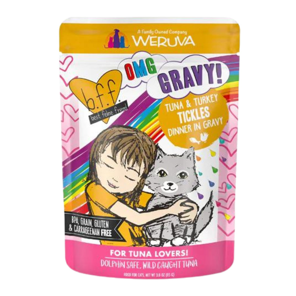 BFF Cat OmgTuna & Turkey Tickles Dinner in Gravy 3 oz. 12 ct