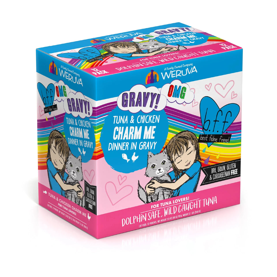 Bff Cat OMG Charm Me Tuna and Chicken Dinner in Gravy 3.0 oz. 12 ct