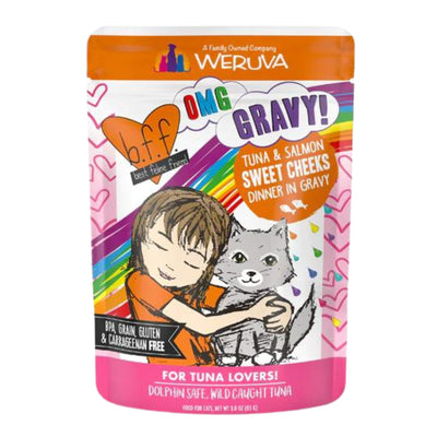 BFF Cat Omg Tuna and Salmon Sweet Cheeks Dinner in Gravy 3 oz. 12 ct