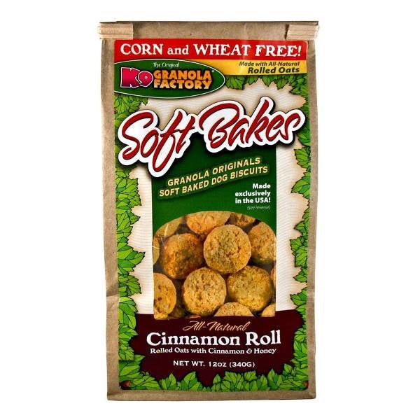 K9 Granola Factory Soft Bakes Dog Biscuits Cinnamon Roll, 12 oz