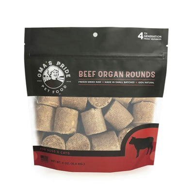 Omas Pride Dog Cat Freeze-Dried Beef Organ Rounds 4 oz - Pets Perfect