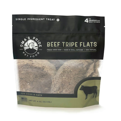 Omas Pride Dog Cat Freeze-Dried Beef Tripe Flats 4 oz - Pets Perfect
