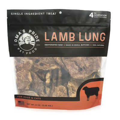 Omas Pride Dog Cat Dehydrated Lamb Lung, 8 oz