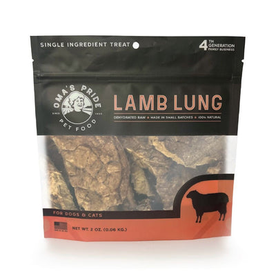 Omas Pride Dog Cat Dehydrated Lamb Lung, 2 oz - Pets Perfect