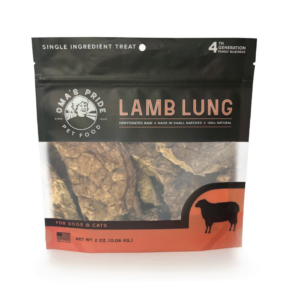 Omas Pride Dog Cat Dehydrated Lamb Lung, 2 oz