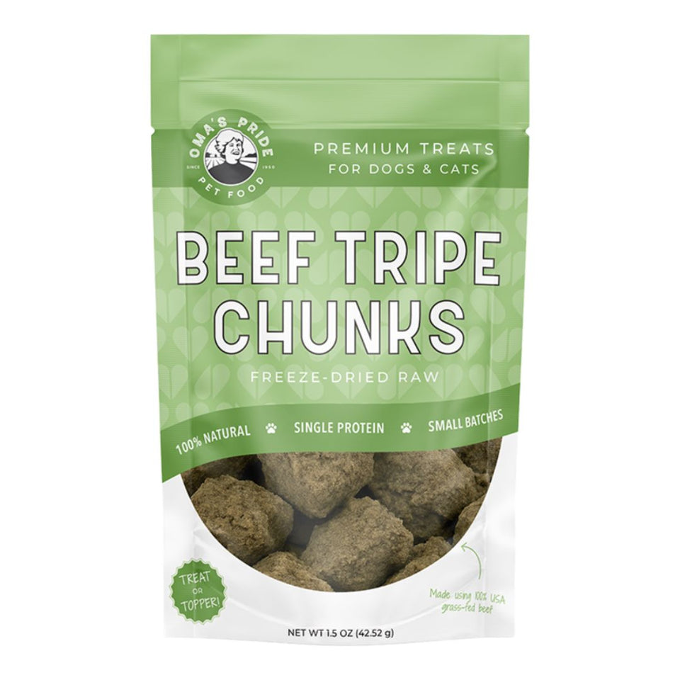 Oma'S Pride Dog Freeze-Dried Beef Tripe Chunks 1.5Oz