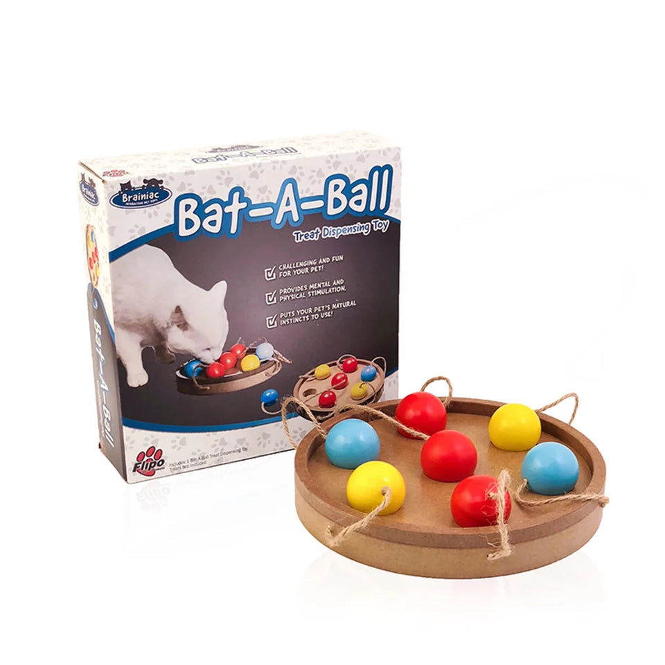 Brainiac Interactive Pet Cat Toy, 1/Bat-a-ball