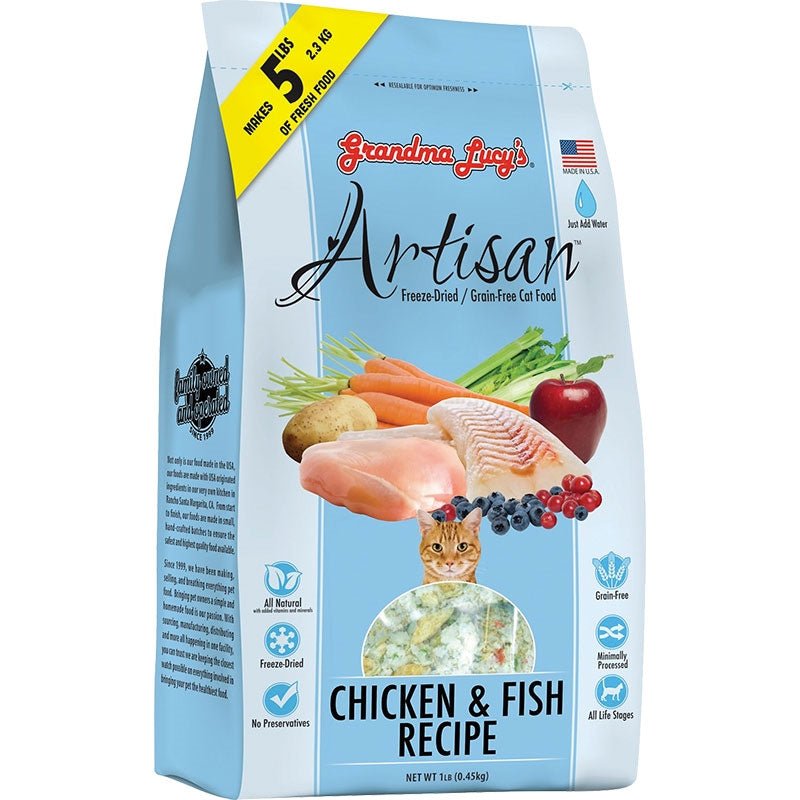 Grandma Lucys Cat Freeze - Dried Artisan Grain Free Chicken and Fish 1Lb - Pets Perfect