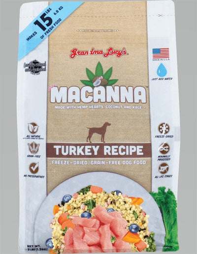 Grandma Lucy's Macanna Grain-Free Turkey Freeze-Dried Dog Food 3 lb