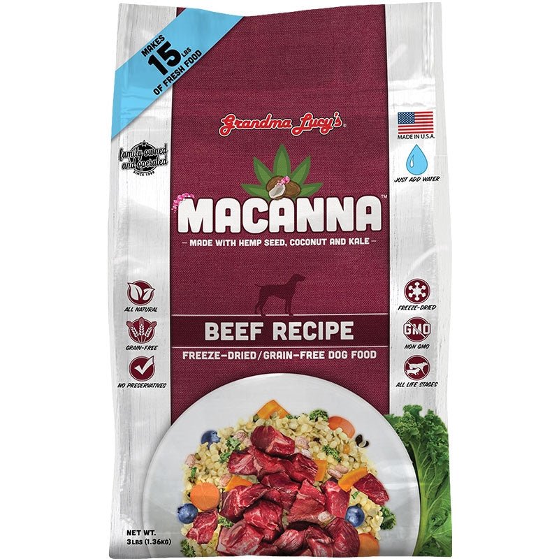 Grandma Lucy's Macanna Grain - Free Beef Freeze - Dried Dog Food - 1 lb - Pets Perfect