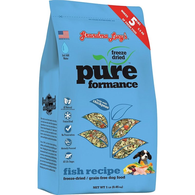 Grandma Lucy's Pureformance Grain - Free Fish Freeze - Dried Dog Food - 1 lb - Pets Perfect