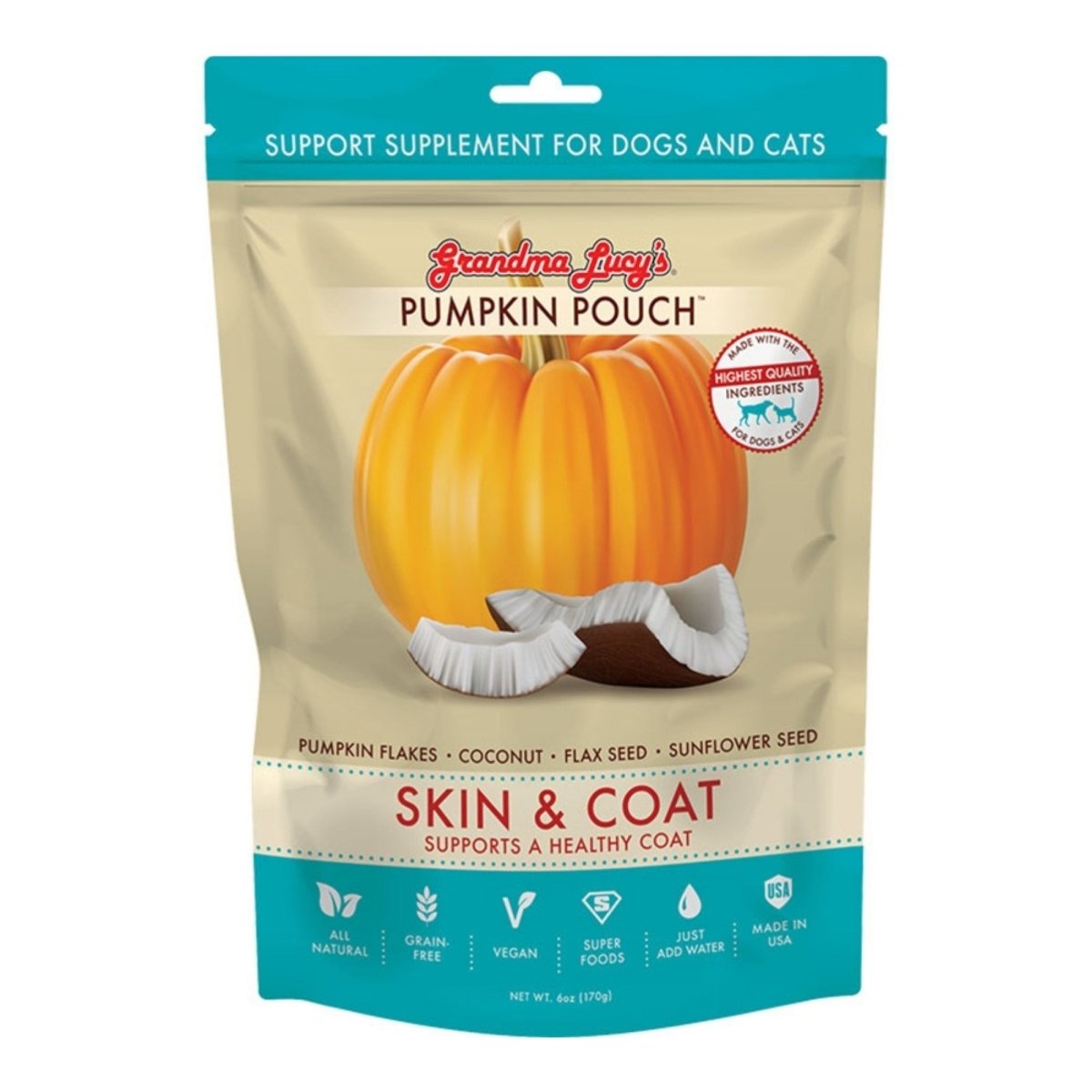 Grandma Lucy's Pumpkin Pouch Skin and Coat 6oz. - Pets Perfect