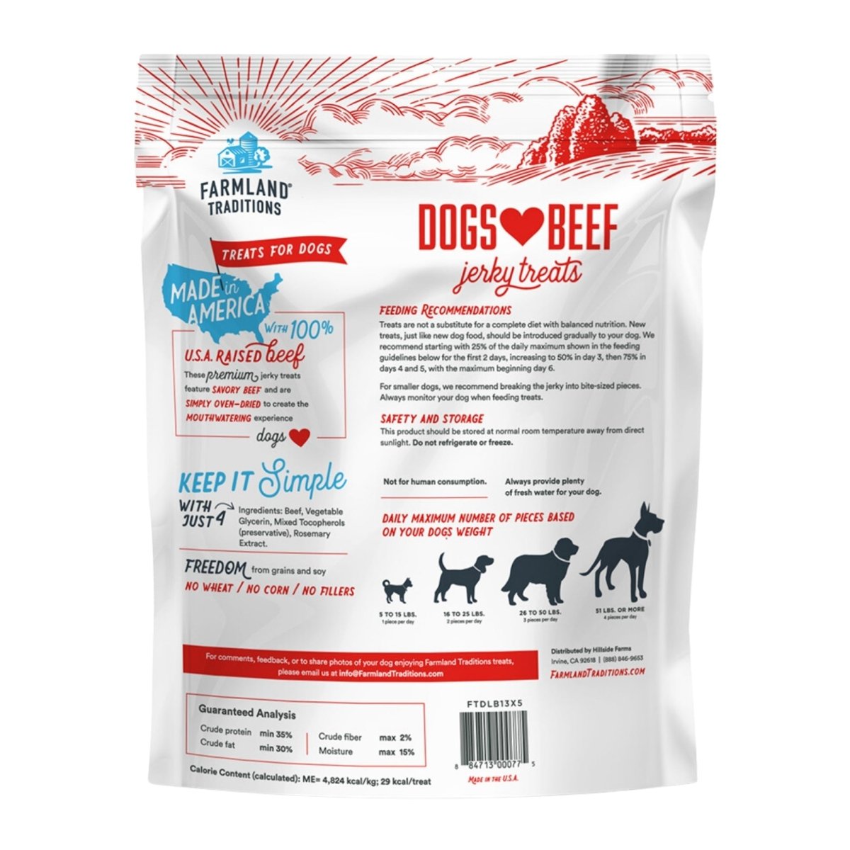 Farmland Traditions Beef Jerky Dog Treats 13.5oz - Pets Perfect