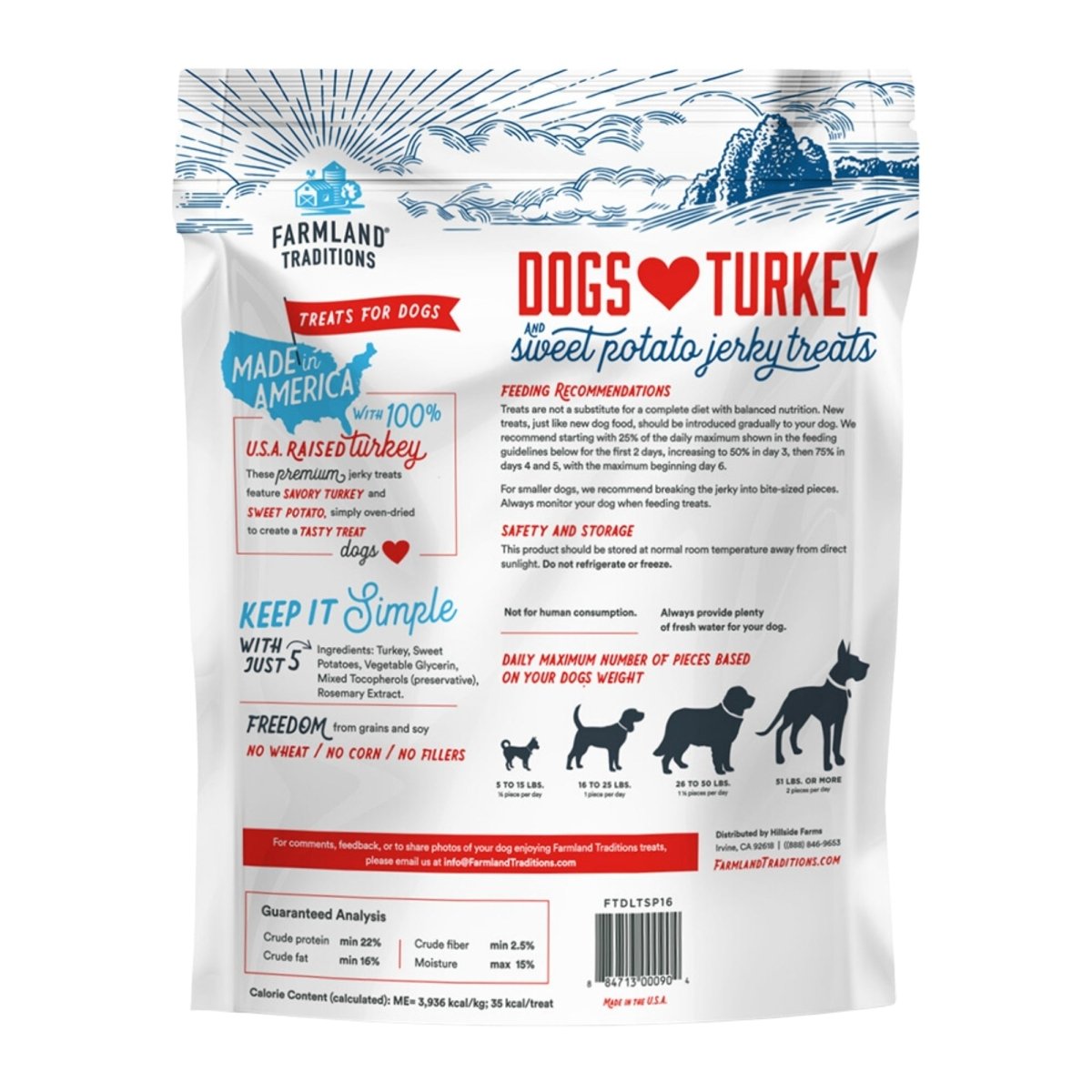 Farmland Traditions Dogs Love Turkey and Sweet Potato Dog Treats 1ea/16oz. - Pets Perfect