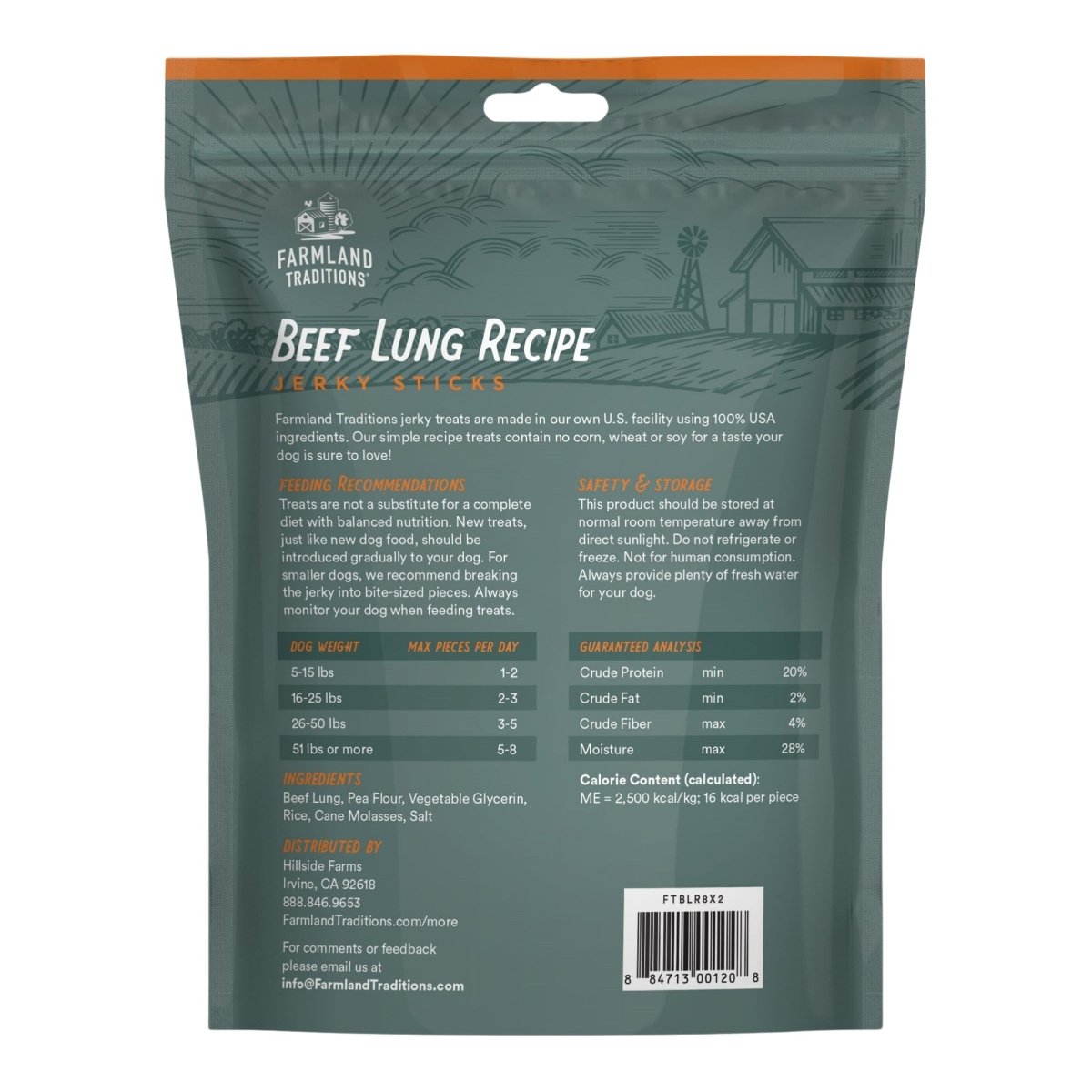 Farmland Traditions Beef Lung Jerky Sticks Dog Treats 8.2oz - Pets Perfect