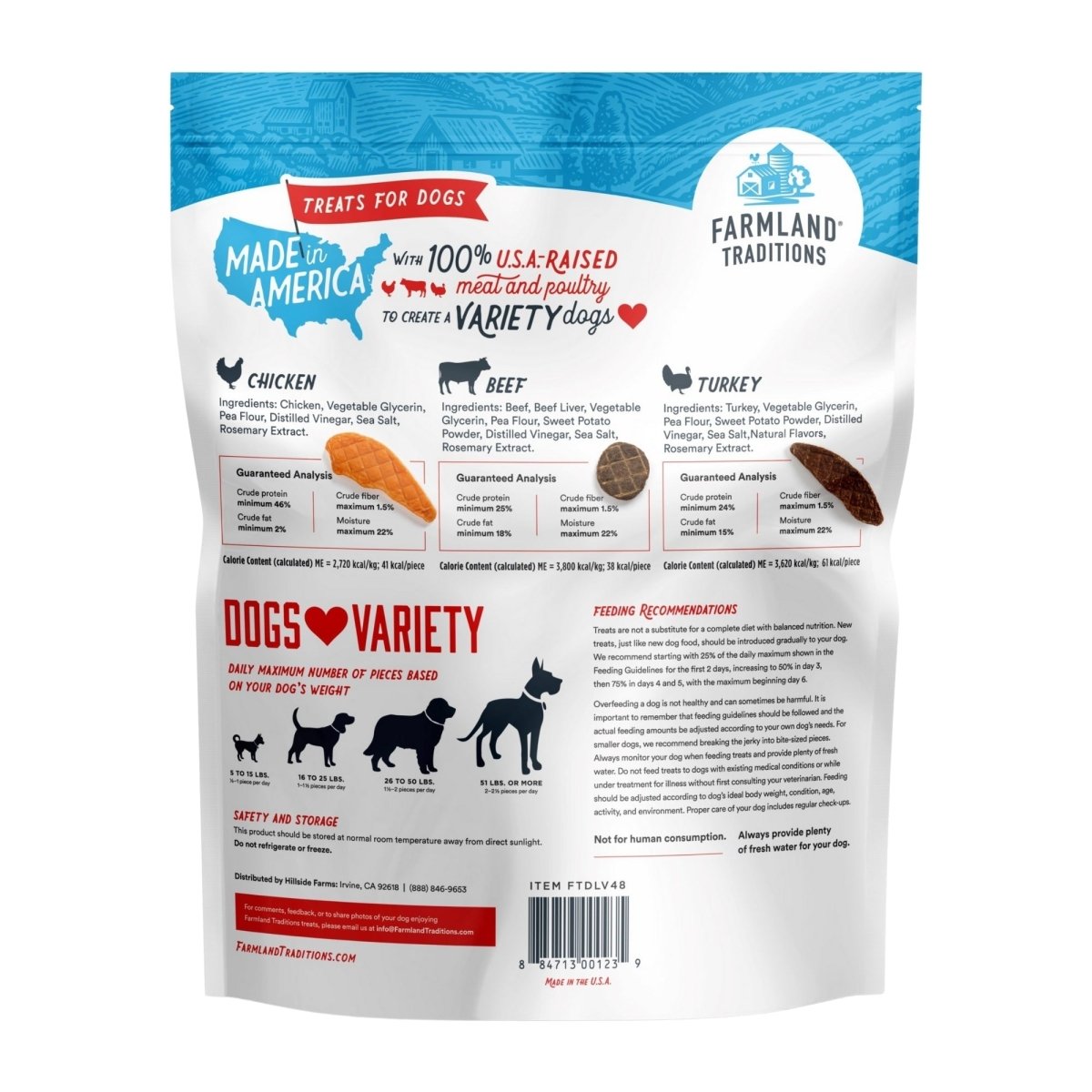 Farmland Traditions Dogs Love Variety Jerky Dog Treats 1ea/48oz. - Pets Perfect