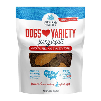 Farmland Traditions Dogs Love Variety Jerky Dog Treats 1ea/48oz. - Pets Perfect