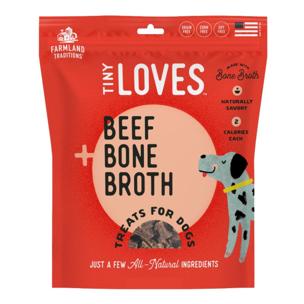 Farmland Traditions Tiny Loves Beef w/Bone Broth Dog Treats 1ea/5oz. - Pets Perfect