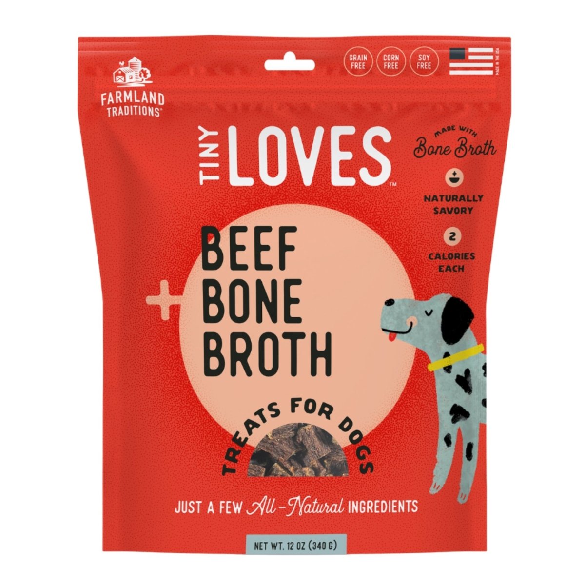 Farmland Traditions Tiny Loves Beef w/Bone Broth Dog Treats 1ea/12oz. - Pets Perfect