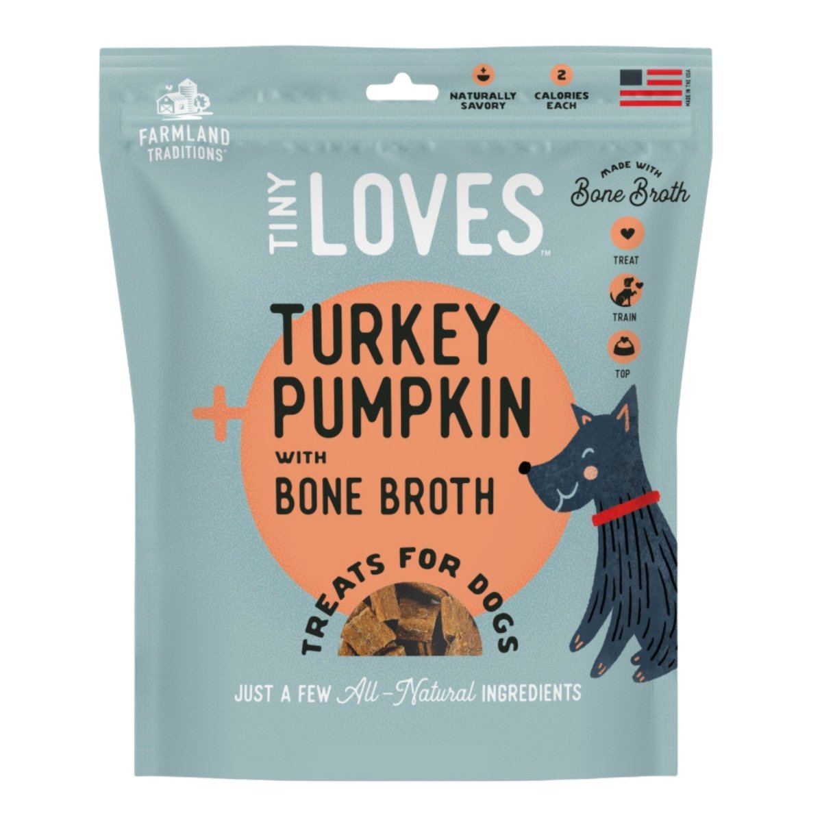 Farmland Traditions Tiny Loves Turkey and Pumpkin w/Bone Broth Dog Treats 1ea/6oz. - Pets Perfect