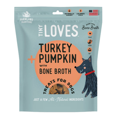 Farmland Traditions Tiny Loves Turkey and Pumpkin w/Bone Broth Dog Treats 1ea/6oz. - Pets Perfect
