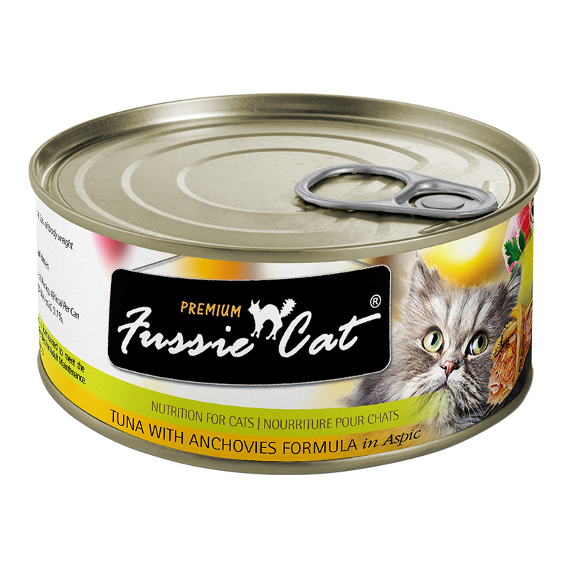 Fussie Cat Premium Tuna Anchovy in Aspic, 2.82 oz each, Case of 24