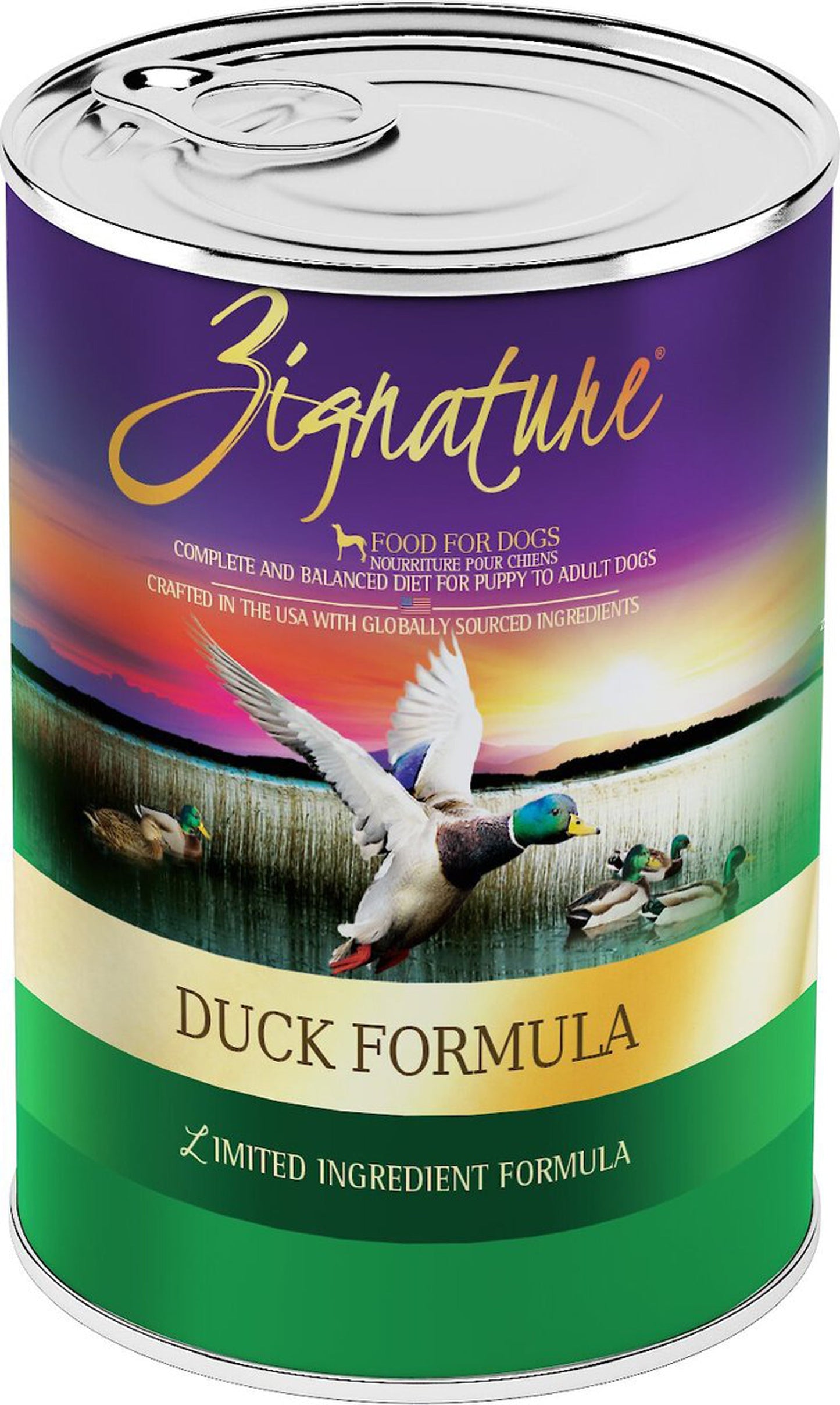 Zignature Dog Canned, 13 oz Duck 12 ct
