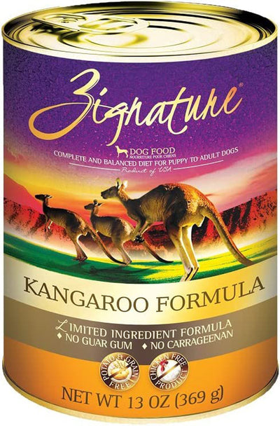 Zignature Dog Canned Kangaroo, 13 oz each, Case of 12