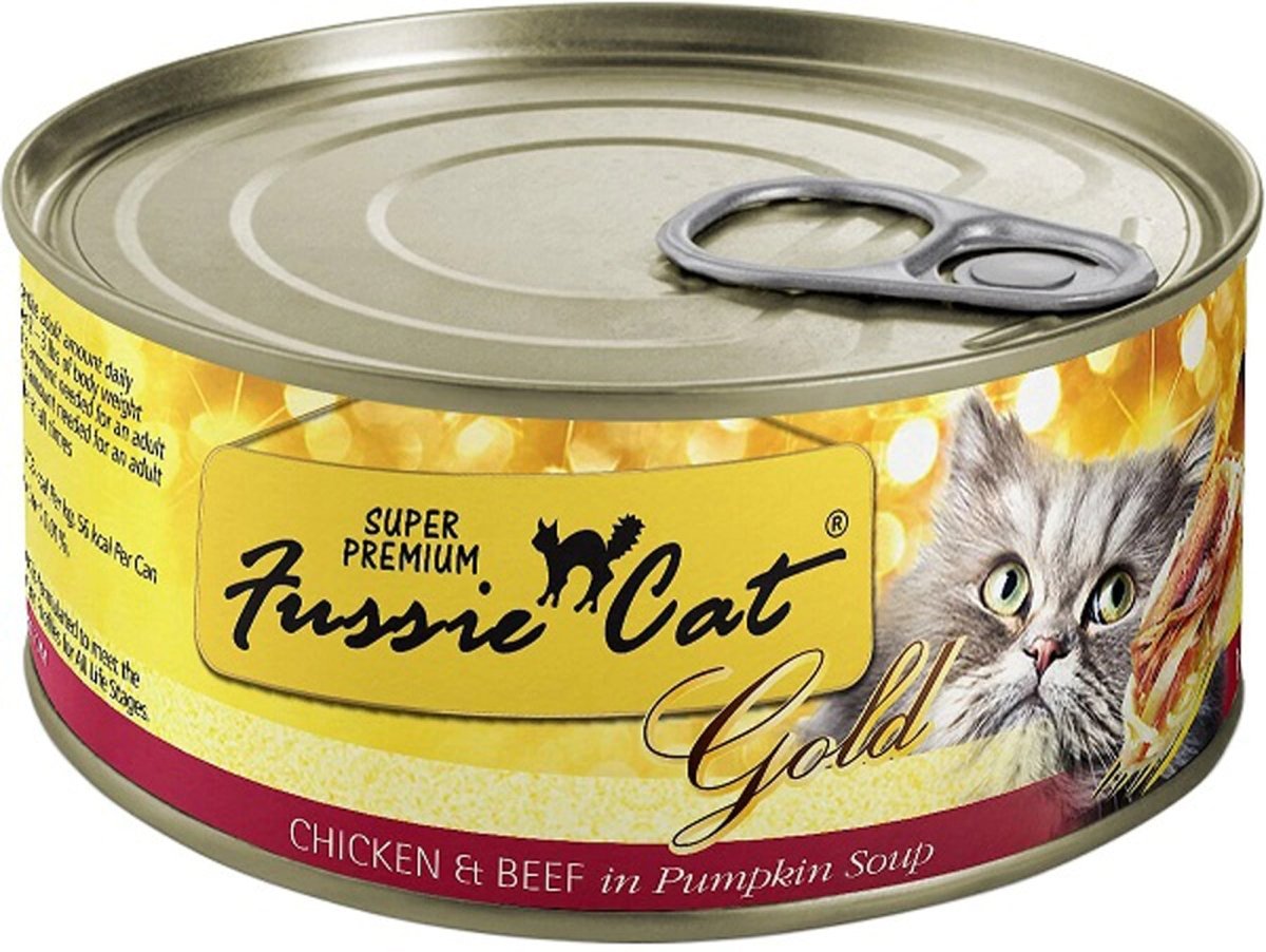 Fussie Cat Gold Chicken Beef Pumpkin soup 2.82oz.(Case of 24) - Pets Perfect
