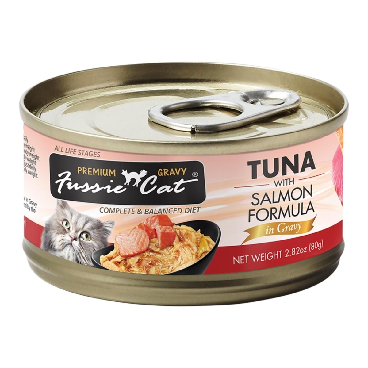 Fussie Cat Premium Tuna with Salmon Formula in Gravy 2.82oz. (Case of 24) - Pets Perfect