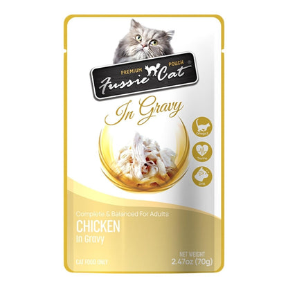 Fussie Cat Premium Chicken in Gravy 2.47oz. Pouch - Pets Perfect