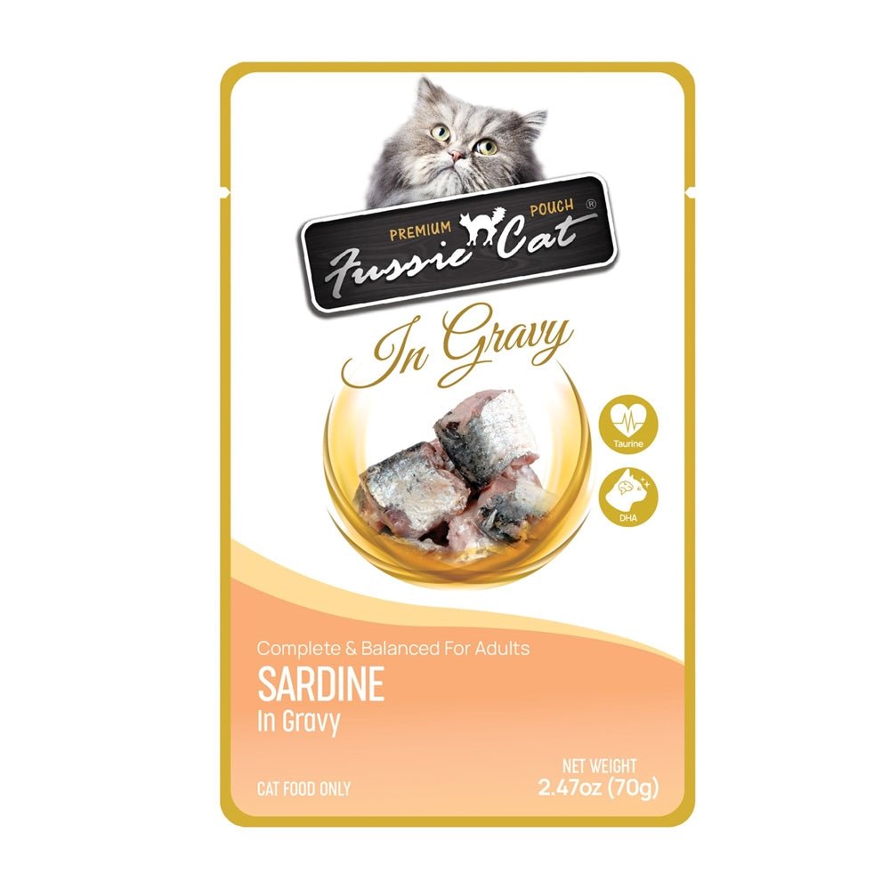 Fussie Cat Premium Sardine in Gravy 2.47oz. Pouch - Pets Perfect