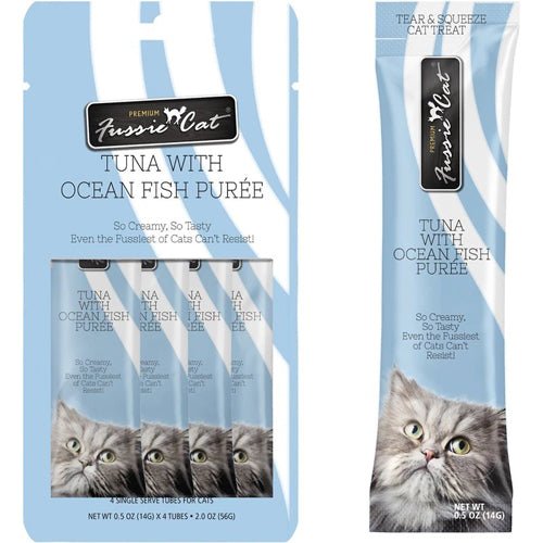 Fussie Cat Treat Tuna With Ocean Fish Puree 2oz/18count - Pets Perfect