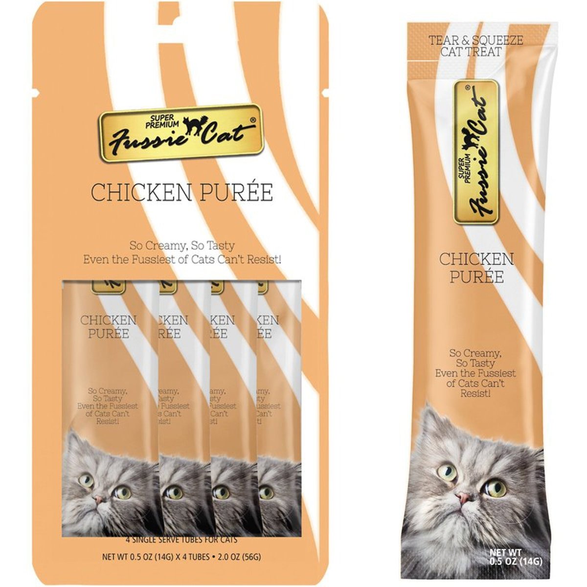 Fussie Cat Treat Chicken Puree 2oz/18count - Pets Perfect