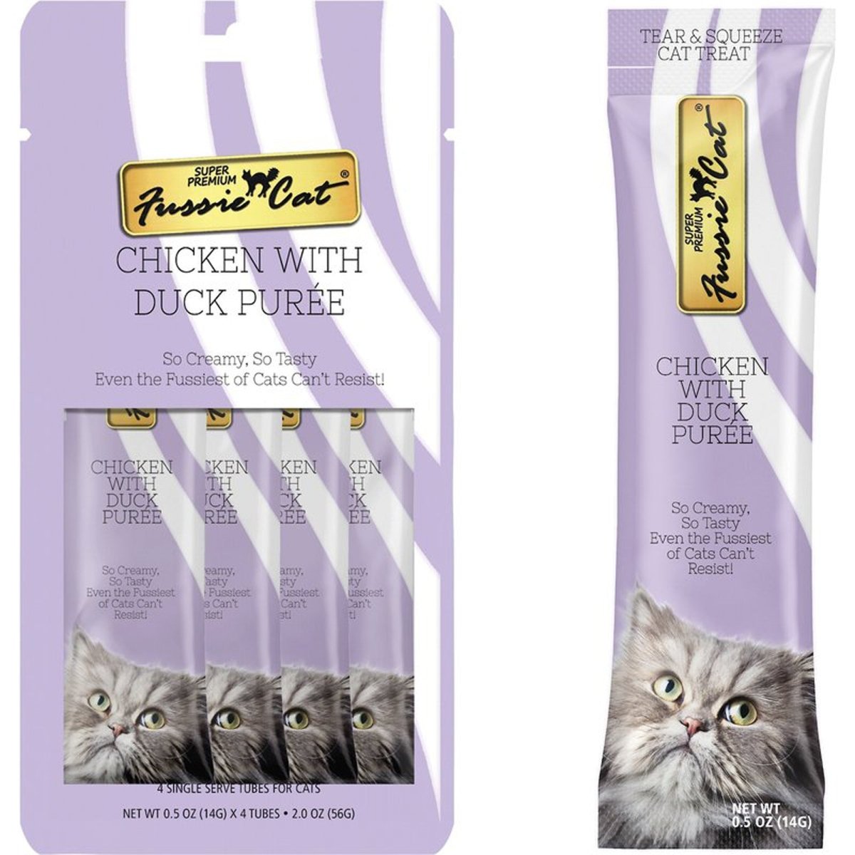 Fussie Cat Treat Chicken With Duck Puree 2oz/18count - Pets Perfect