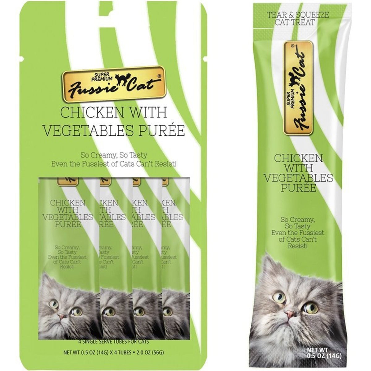 Fussie Cat Treat Chicken With Vegetables Puree 2oz/18count - Pets Perfect