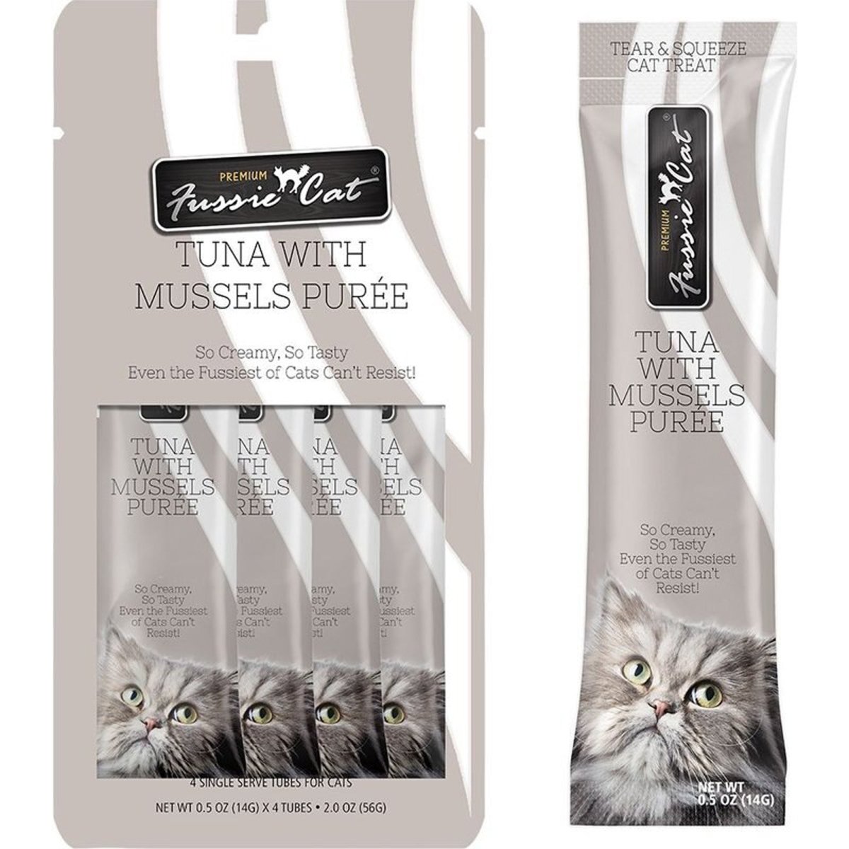 Fussie Cat Puree Tuna Mussels 2oz/18count - Pets Perfect