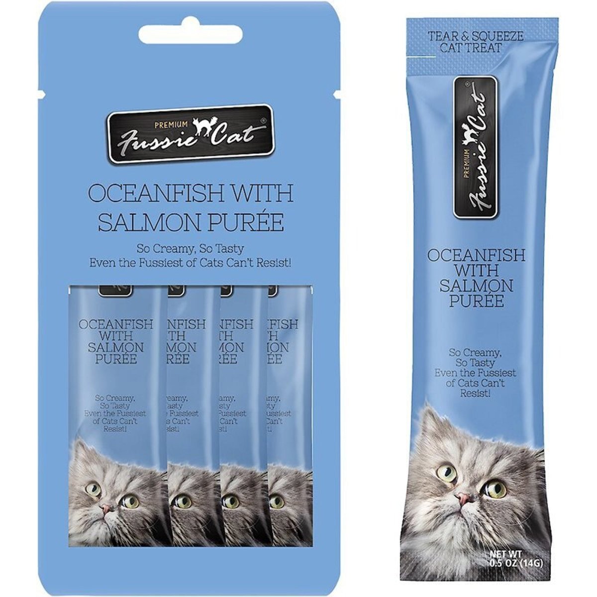 Fussie Cat Puree Oceanfish Salmon 2oz/18count - Pets Perfect