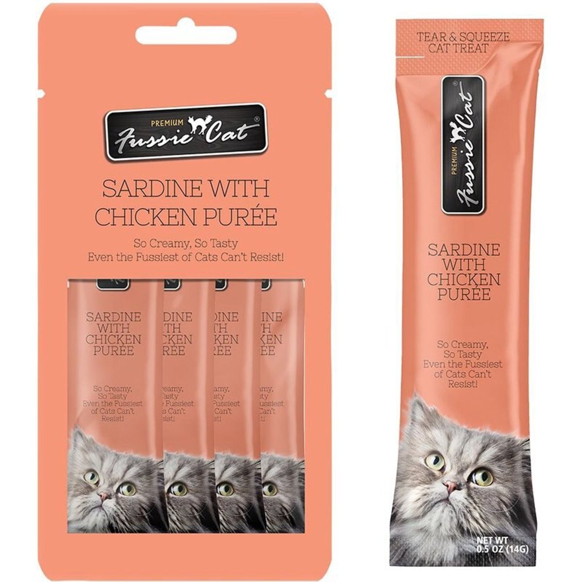 Fussie Cat Puree Sardine Wl Chicken 2oz/18count - Pets Perfect