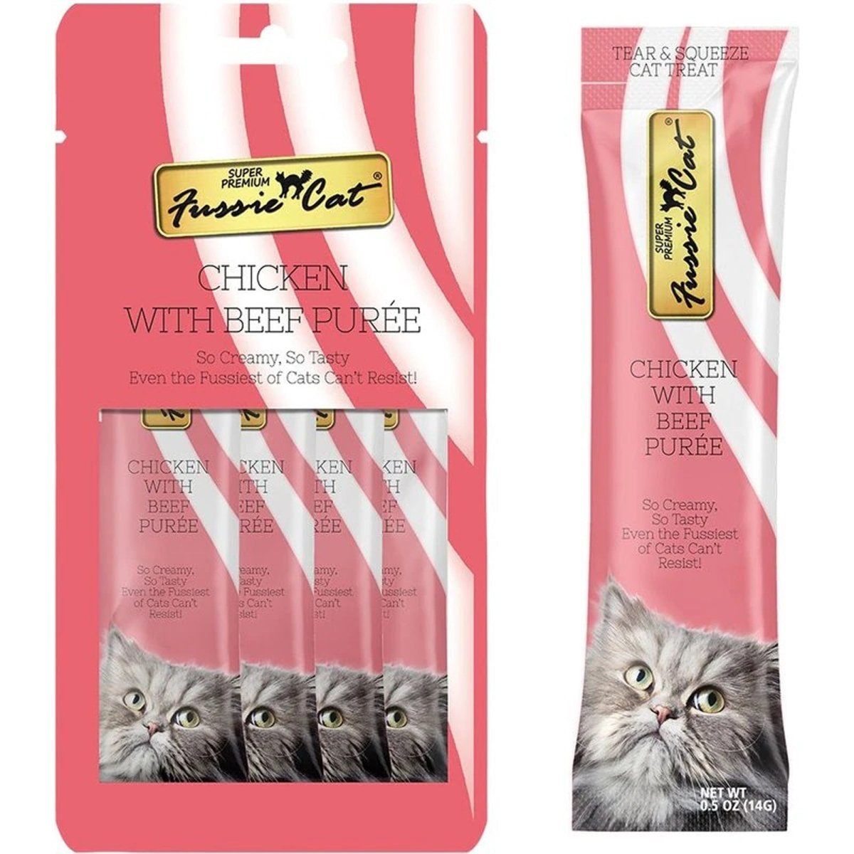 Fussie Cat Puree Chicken Wl Beef 2oz/18count - Pets Perfect