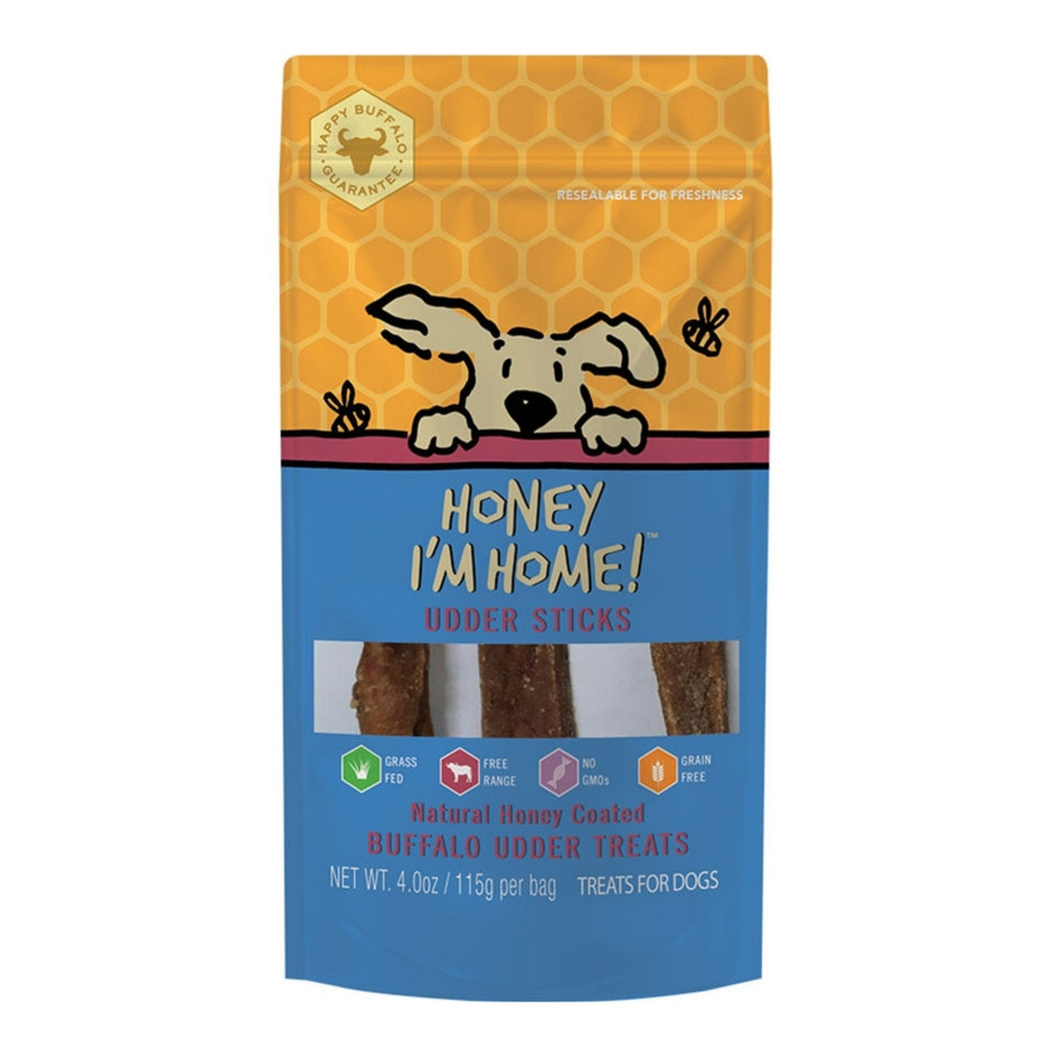 Honey Im Home Dog Buffalo Udder Sticks 4oz.