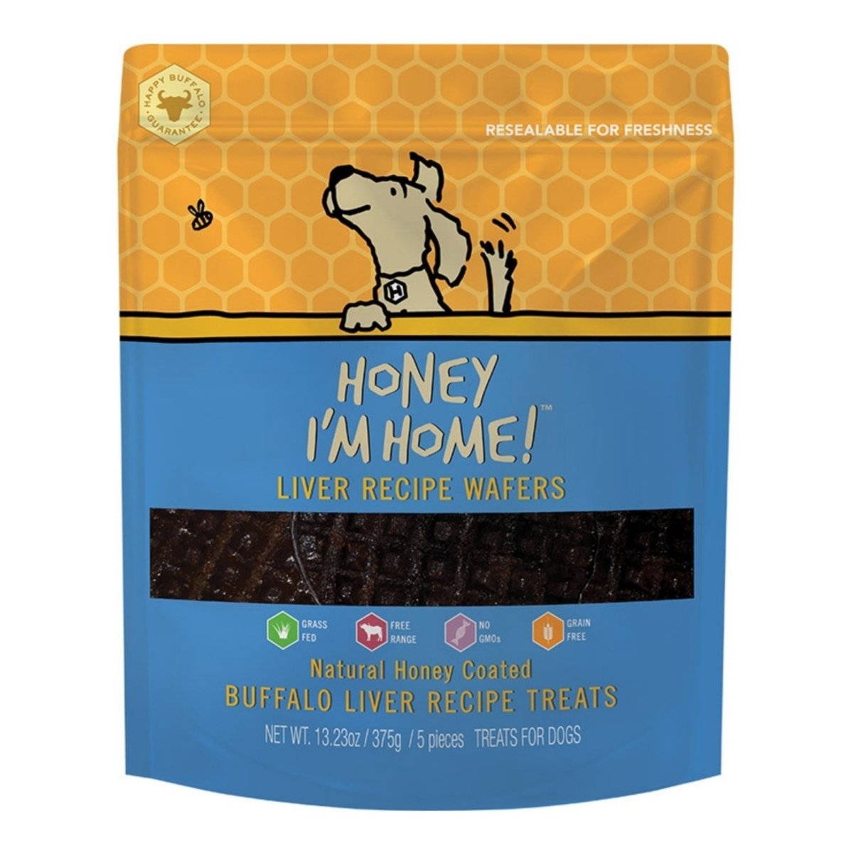 Honey I'm Home Buffalo Liver Wafer – Breakable All Sizes | 5 Count - Pets Perfect