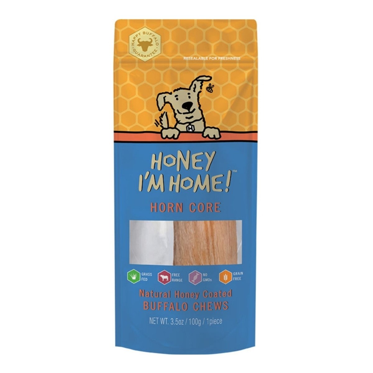 Honey I'm Home Buffalo Horn Core – Medium - Hard Natural Chew | 1 Count - Pets Perfect