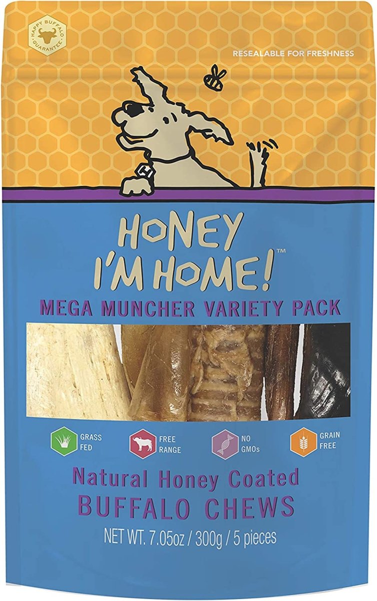 Honey I'm Home Buffalo Mega Muncher - 5-Type Variety Pack, 5 ct